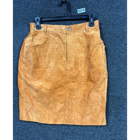 VTG United Colors of Benetton Leather Pencil Skirt Womens Sz 44 US 6 Italy Made - Picture 1 of 9